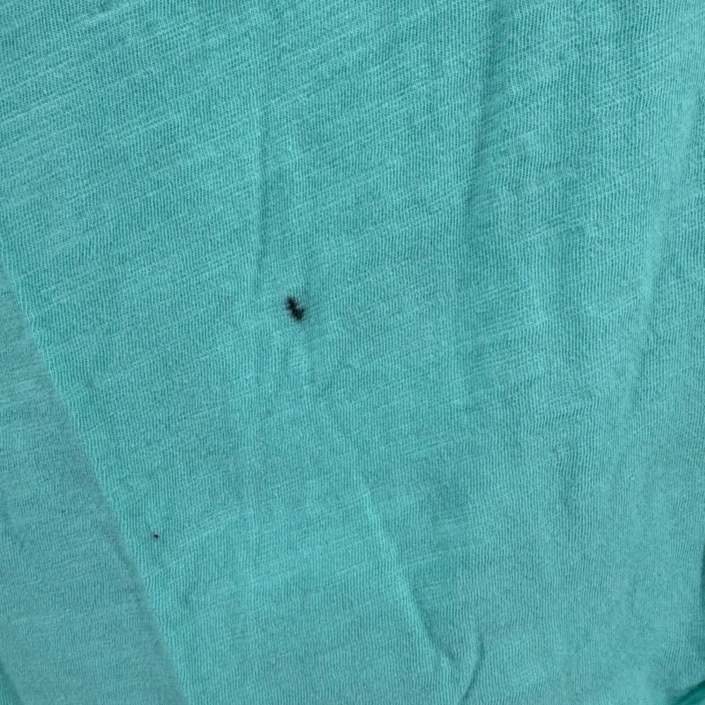 A Rare Bird Teal Distressed Slub Knit Pocket T-Shirt L/XL Short Sleeve Edgy - Picture 6 of 10